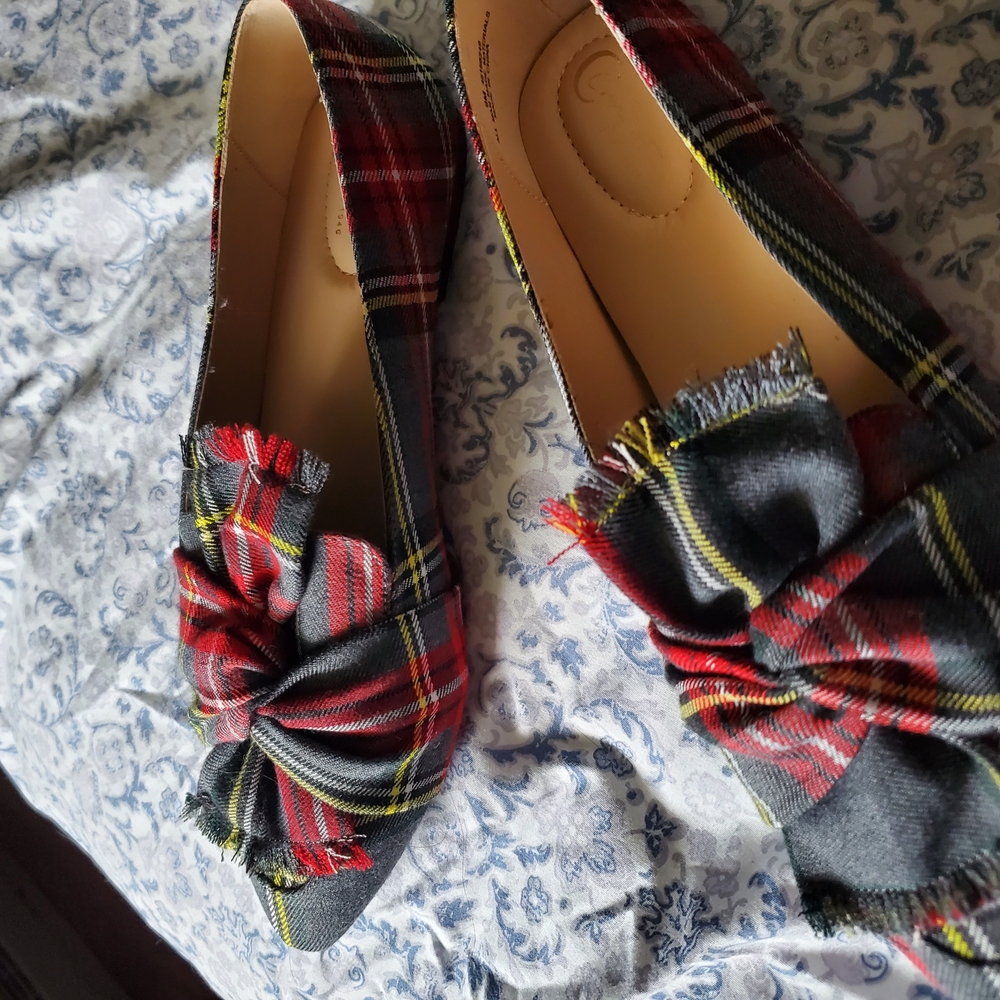 Plaid Bow Women's Shoes